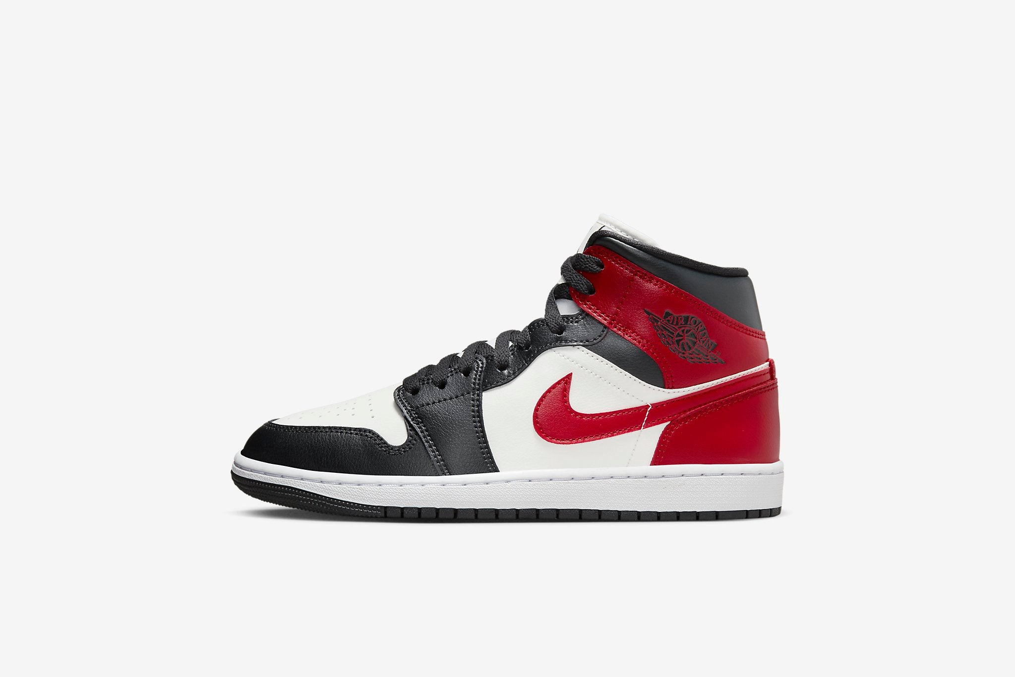 Factory Jordan 1 Mid ‘Black Sail Gym Red’