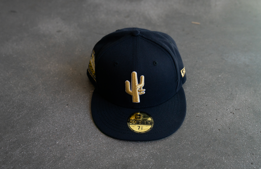 Manor x New Era "8 Year Anniversary Hang Time" 59FIFTY Fitted - Navy / Gold