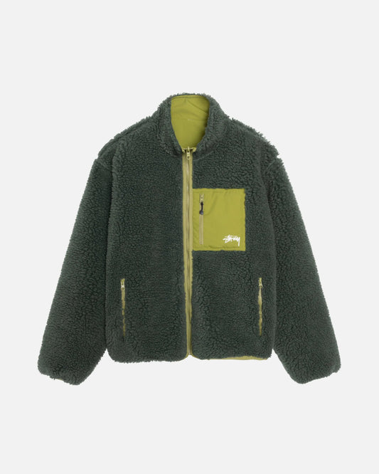 Stussy "Sherpa Reversible Jacket" M - Dark Green