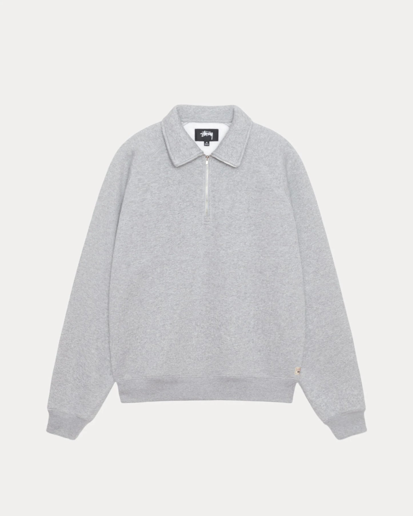 Stussy "Fleece Raglan Zip Mock" M - Grey Heather