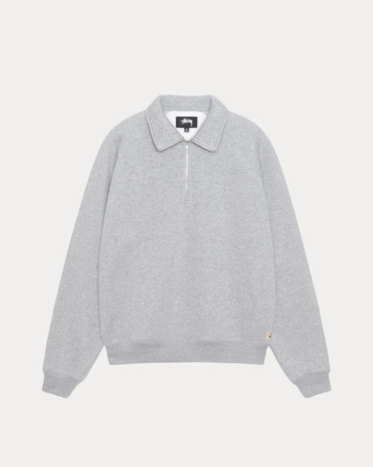 Stussy "Fleece Raglan Zip Mock" M - Grey Heather