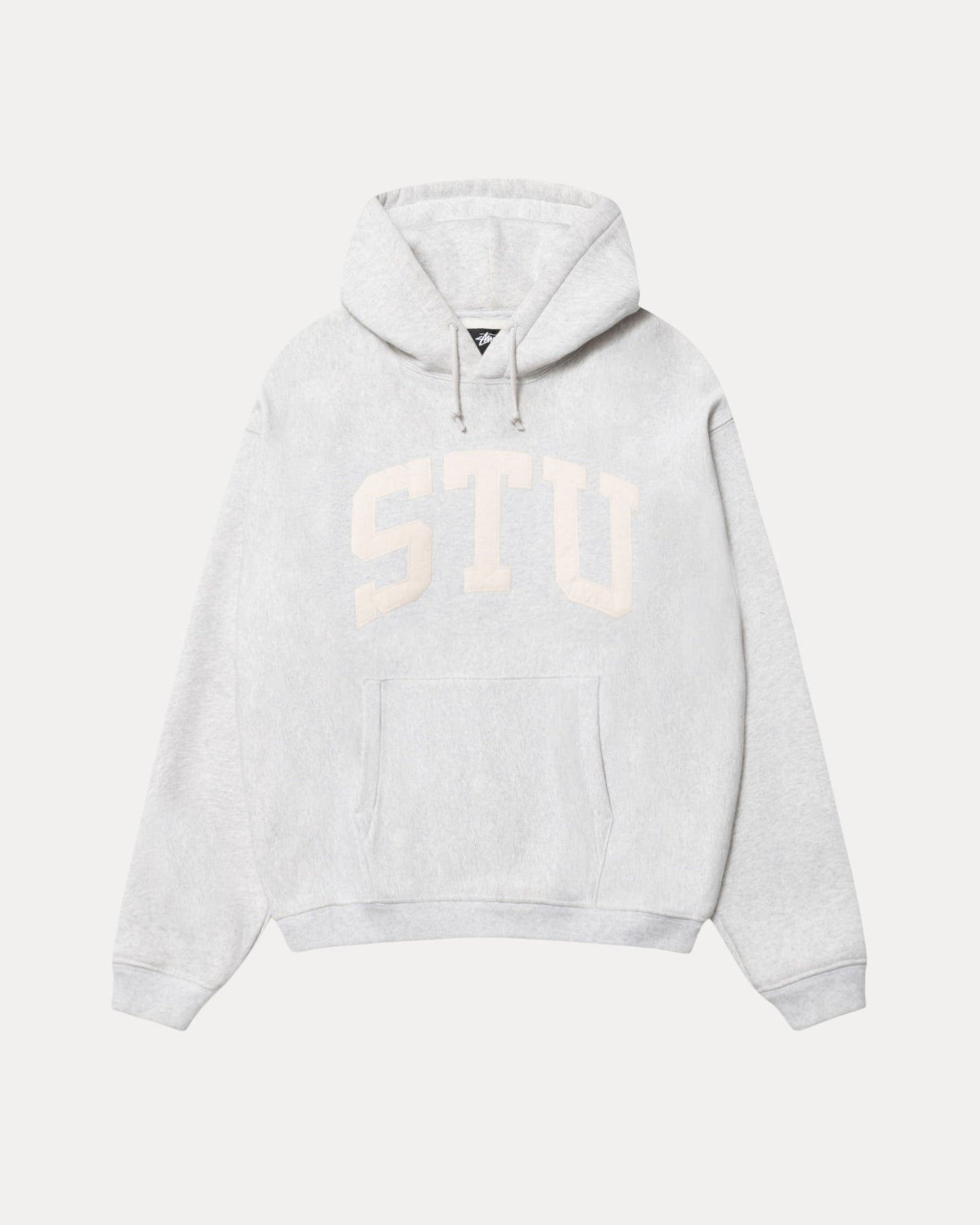 Stussy "Stu Appliqué Hoodie" M - Ash Heather