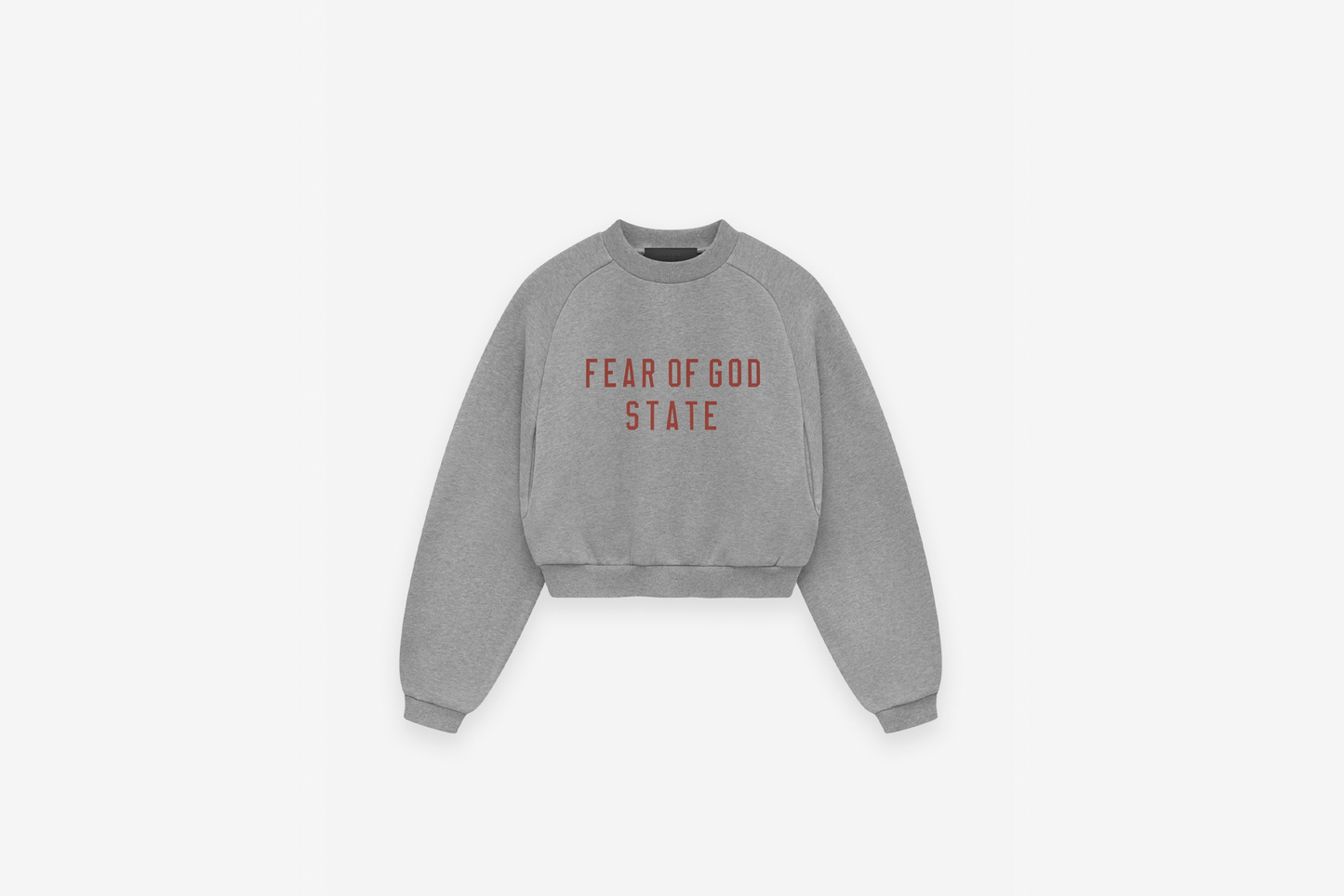 Fear of God Essentials "Fleece Cropped Crewneck" W - Dark Heather