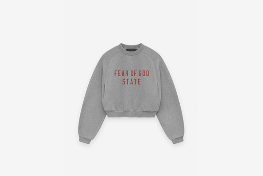 Fear of God Essentials "Fleece Cropped Crewneck" W - Dark Heather