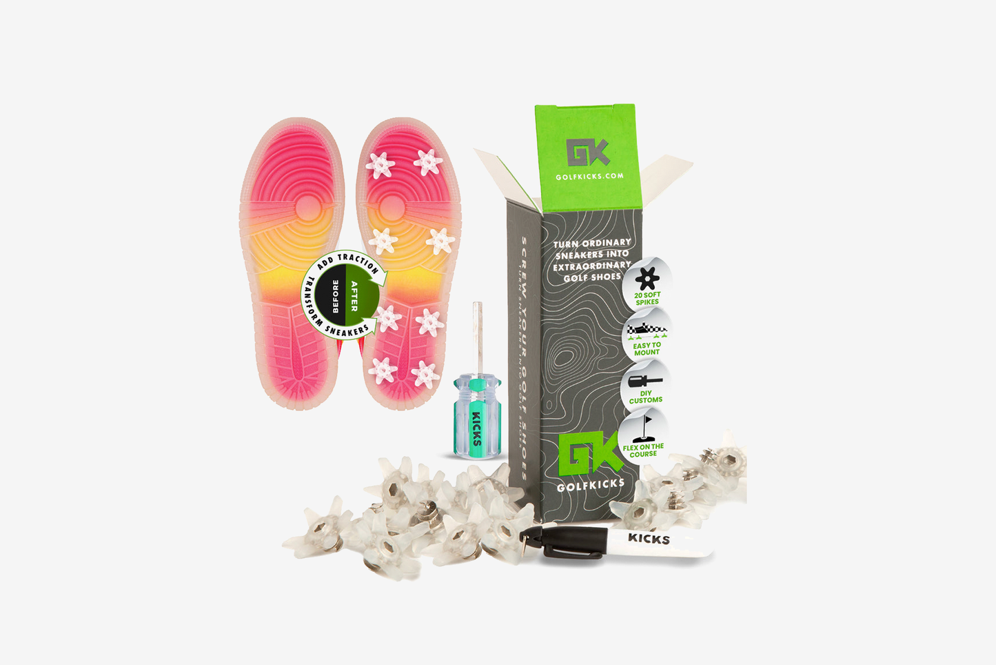 GolfKicks "DIY Traction Kit" M - Clear