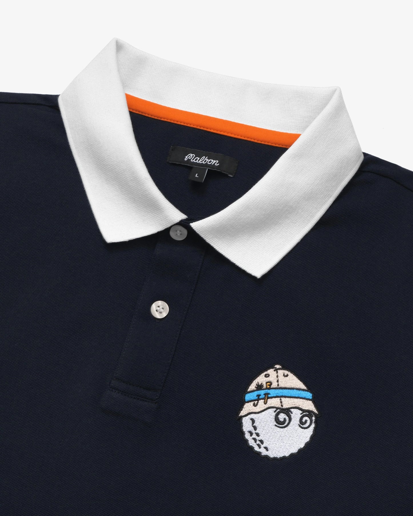 Malbon "Fishing Buckets Pique Polo" M -Navy