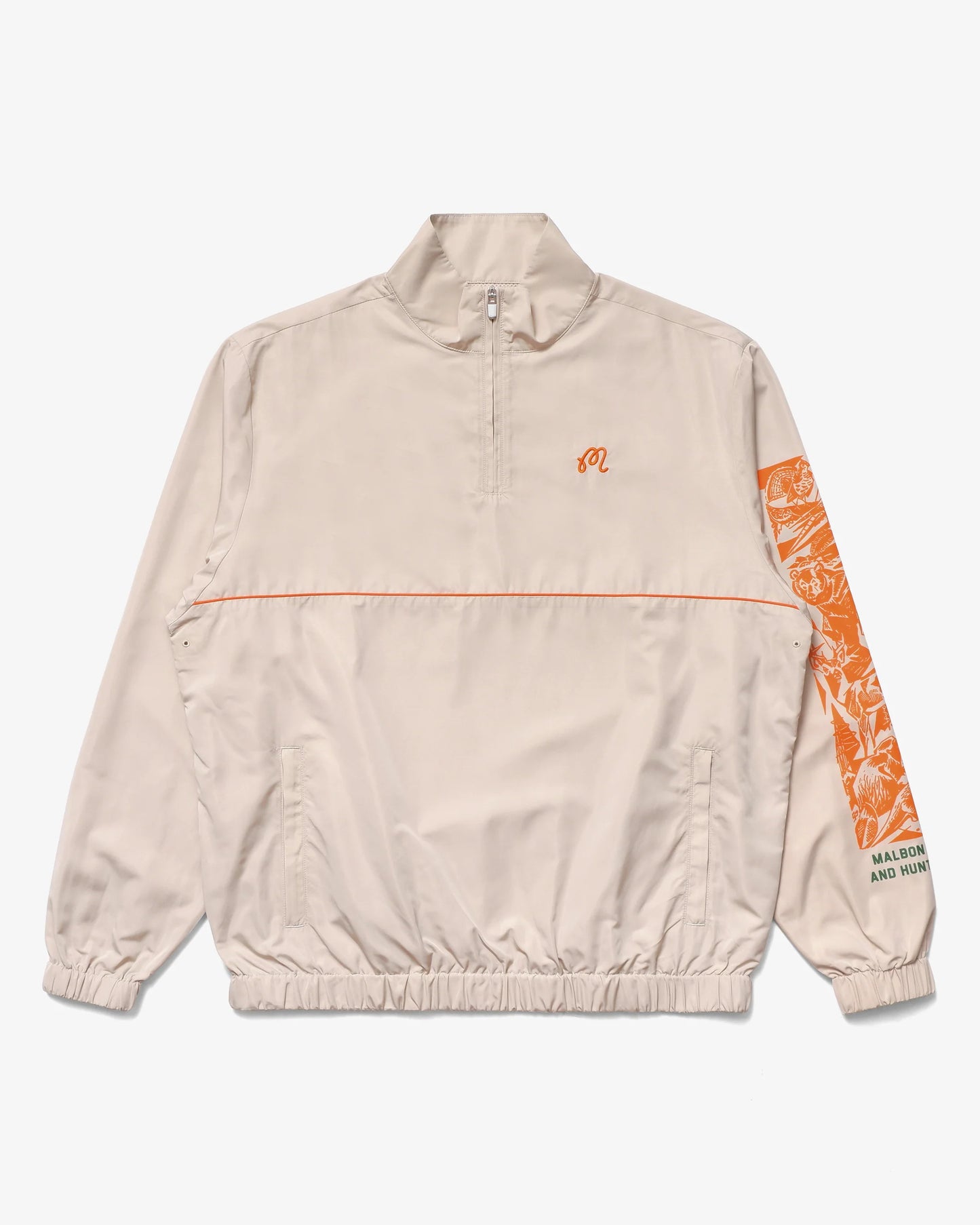 Malbon "Hunt Club Windbreaker" M - Sand / Orange