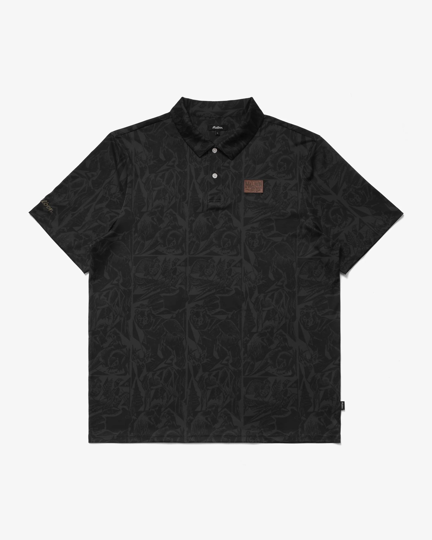 Malbon "Wild Life Performance Polo" M - Black