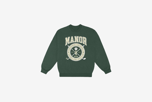 Manor "Heavy-Weight Crest Crewneck" M - Pine Green