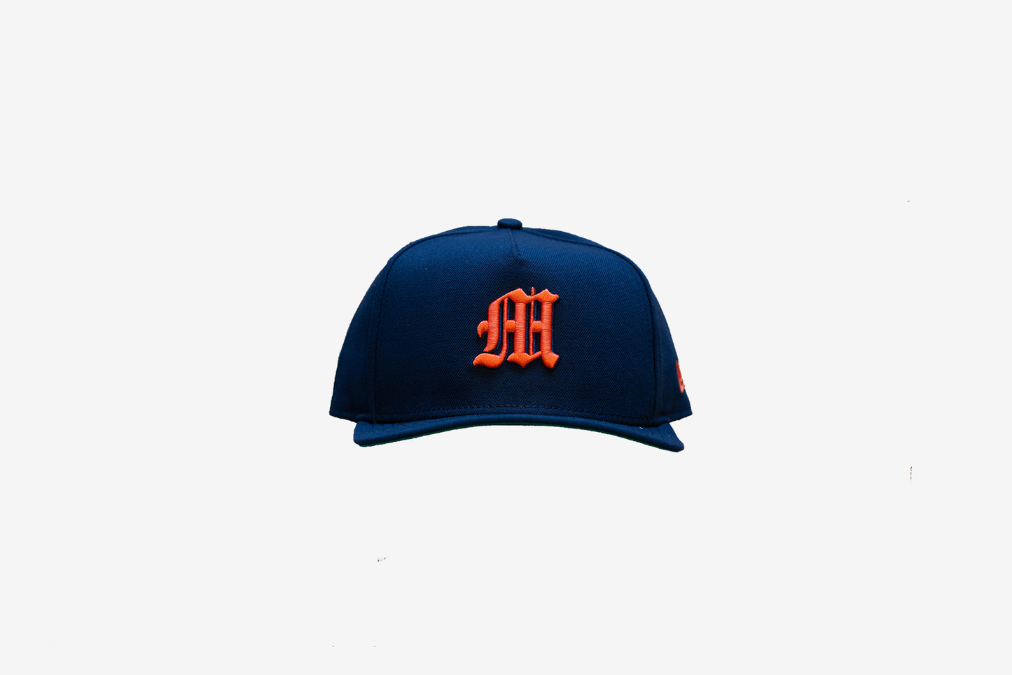 Manor x New Era "Old English M" 9FIFTY A-Frame Snapback - Navy / Orange