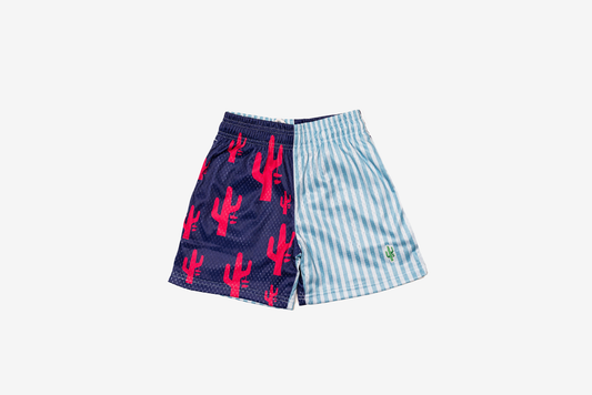 Manor "Oxford Mesh Short" K - Blue Stripe / Cactus Print