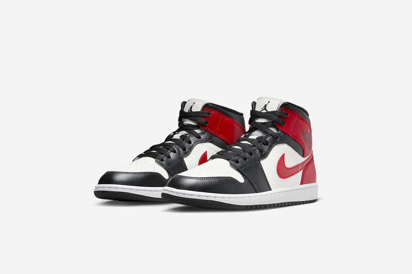 Air Jordan "1 Mid" W - Sail / Gym Red-Off Noir-White