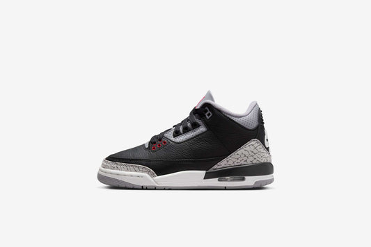 Air Jordan "3 Retro" GS - Black / Fire Red / Cement Grey