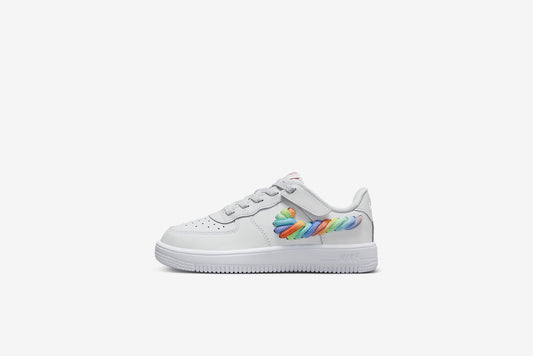 Nike "Force 1 Low Easyon LV8 1" (PS)- White/ Multi-Color-Terra Blush