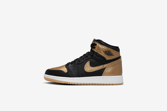 Air Jordan "1 Retro High OG" GS - Black / Metallic Gold-Sail