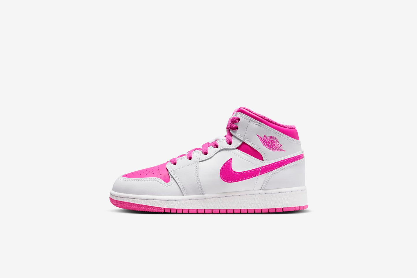 Air Jordan "1 Mid" GS - Iris Whisper/ Fire Pink-White