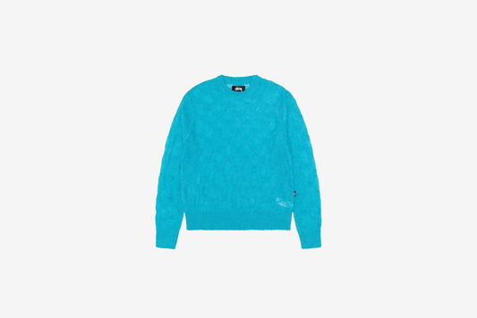 Stussy "Loose Knit Cross Cable Sweater " M - Cyan