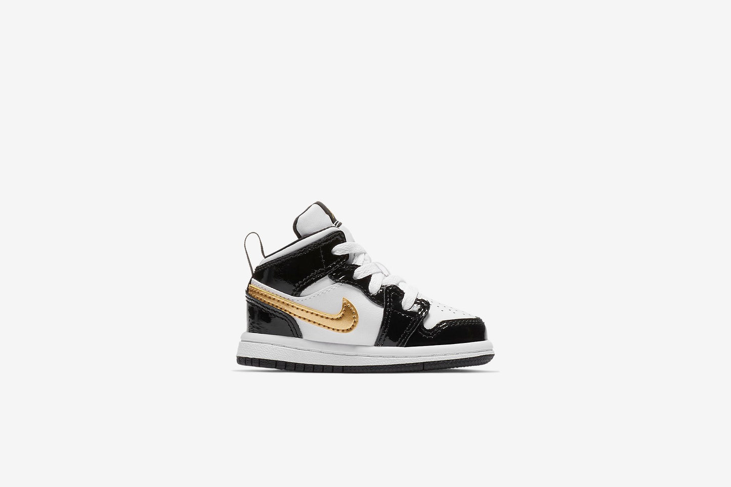 Air Jordan 1 Mid SE TD Shoes Black Metallic Gold White