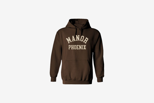 Manor "Mid-Weight Collegiate Hoodie" M - Brown / Tan