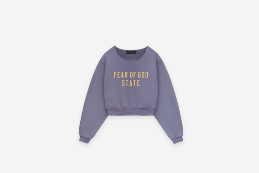 Fear of God Essentials "Heavy Fleece Cropped Crewneck" W - Lavender