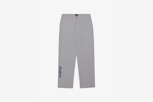 Malbon "Cannes Pleated Trouser" M - Blue / White (Seersucker)