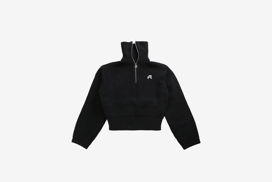 Malbon "Anais Quarter Zip Knit" W - Black