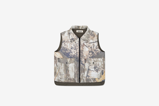 Metalwood Studio "Poly Filled Reversible Vest" - Fatigue Green