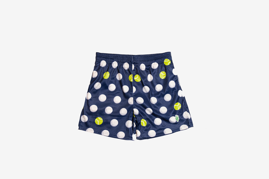 Manor "Polka Mesh Short" M - Navy / White / Yellow (Golf & Tennis Balls)