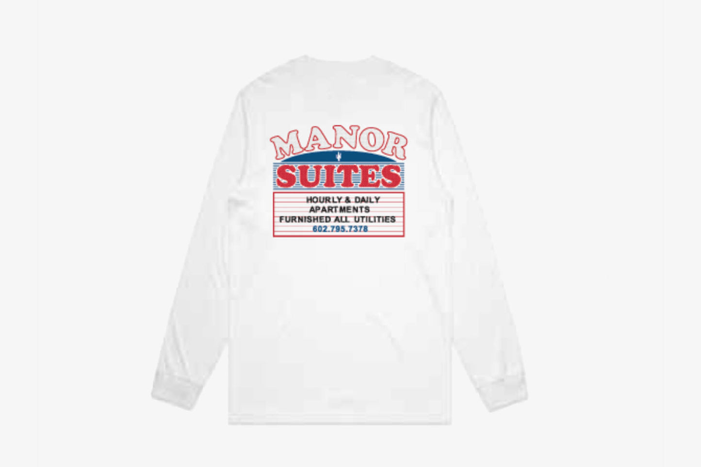 Manor "Suites" Long Sleeve T-Shirt M - White